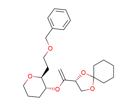 Molecular Structure of 286958-07-4 ((R)-2-{1-[(2S,3R)-2-(2-Benzyloxy-ethyl)-tetrahydro-pyran-3-yloxy]-vinyl}-1,4-dioxa-spiro[4.5]decane)