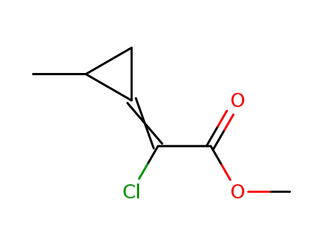 Molecular Structure of 89879-07-2 (Acetic acid, chloro(methylcyclopropylidene)-, methyl ester)