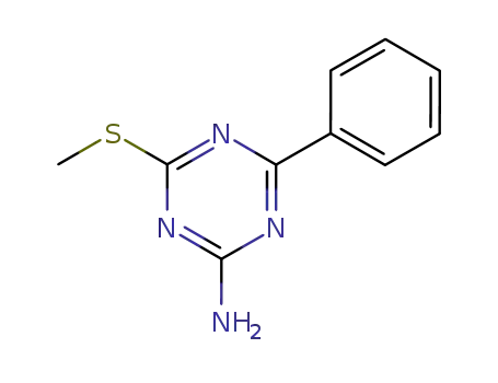 Molecular Structure of 14945-93-8 (1,3,5-Triazin-2-amine, 4-(methylthio)-6-phenyl-)
