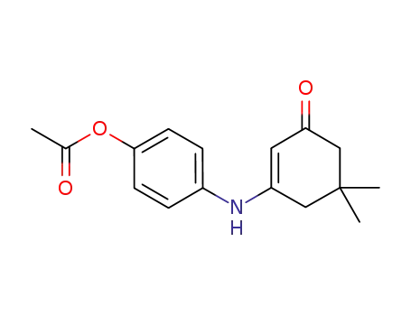 Molecular Structure of 1146967-05-6 (4-(5,5-dimethyl-3-oxocyclohex-1-enylamino)phenyl acetate)