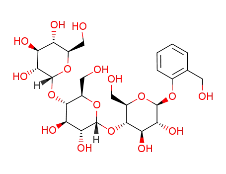 Molecular Structure of 1190089-80-5 (α-D-glucopyranosyl-(1->4)-α-D-glucopyranosyl-(1->4)-salicin)