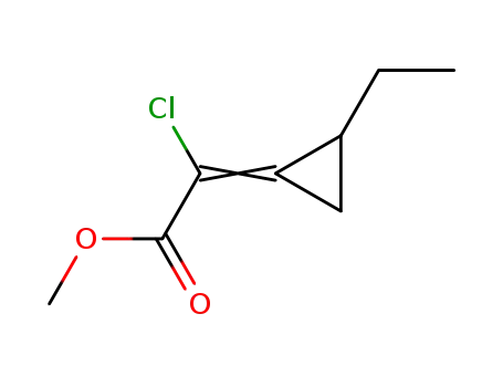 Molecular Structure of 89879-06-1 (Acetic acid, chloro(ethylcyclopropylidene)-, methyl ester)