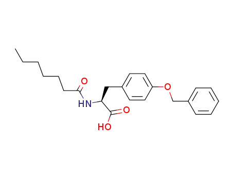 Molecular Structure of 196704-18-4 ((S)-3-(4-Benzyloxy-phenyl)-2-heptanoylamino-propionic acid)