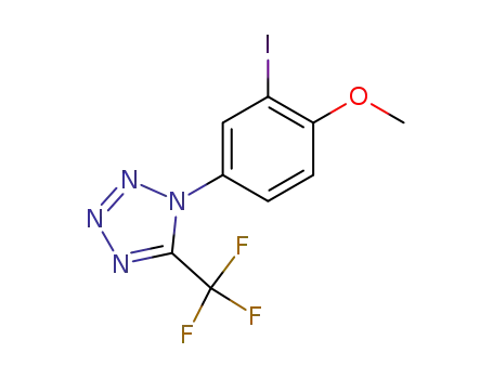Molecular Structure of 261173-12-0 (1-(3-iodo-4-methoxyphenyl)-5-(trifluoromethyl)-1H-tetrazole)