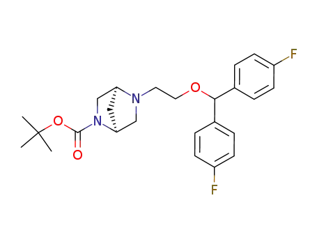 Molecular Structure of 321365-88-2 (3-[2-[bis(4-fluorophenyl)methoxy]ethyl]-8-(1S,4S)-N-t-Boc-2,5-diazabicyclo[2.2.1]heptane)