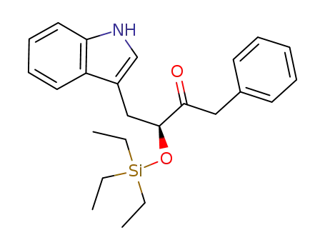Molecular Structure of 1155864-29-1 ((S)-4-(1H-indol-3-yl)-1-phenyl-3-(triethylsilyloxy)butan-2-one)