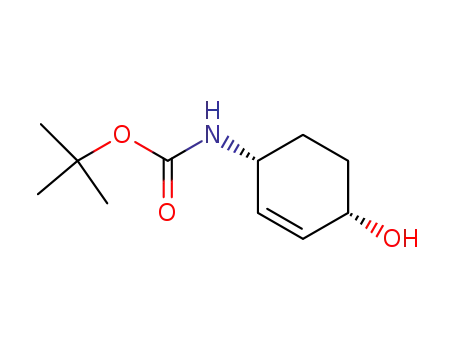 Molecular Structure of 217438-72-7 (Carbamic acid, [(1R,4S)-4-hydroxy-2-cyclohexen-1-yl]-, 1,1-dimethylethyl ester)