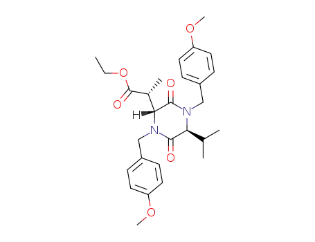 Ethyl (3R,6S,2'R)-2'-[N,N'-bis-p-methoxybenzyl-6-isopropylpiperazine-2,5-dion-3-yl]propionoate