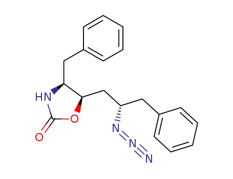 Molecular Structure of 331767-02-3 (2-Oxazolidinone, 5-[(2S)-2-azido-3-phenylpropyl]-4-(phenylmethyl)-,
(4S,5R)-)