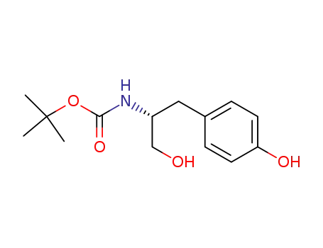 Molecular Structure of 247018-46-8 (Carbamicacid, [(1R)-2-hydroxy-1-[(4-hydroxyphenyl)methyl]ethyl]-, 1,1-dimethylethylester (9CI))