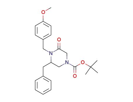 Molecular Structure of 305324-48-5 (4-[(tert-butoxy)carbonyl]-1-[(4-methoxyphenyl)methyl]-6-(phenylmethyl)piperazin-2-one)