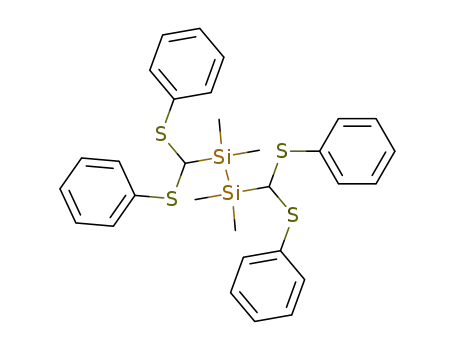 Molecular Structure of 218932-31-1 (1,2-bis-(bis-phenylsulfanyl-methyl)-1,1,2,2-tetramethyl-disilane)