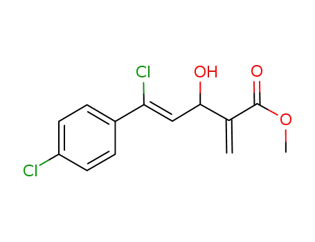 Molecular Structure of 1219452-59-1 (4-Pentenoic acid, 5-chloro-5-(4-chlorophenyl)-3-hydroxy-2-methylene-, methyl ester, (4Z)-)