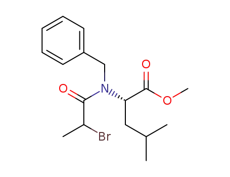 Molecular Structure of 1258512-81-0 ((2S)-methyl 2-(n-benzyl-2-bromopropanamido)-4-methyl pentanoate)
