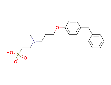 Molecular Structure of 452897-33-5 (2-{[3-(4-benzyl-phenoxy)-propyl]-methyl-amino}-ethanesulfonic acid)