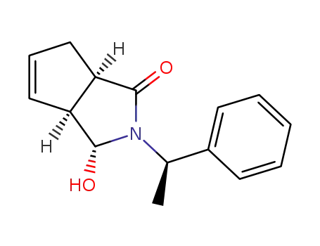 Molecular Structure of 1040919-29-6 ((3R,3aS,6aR)-3-hydroxy-2-[(1R)-1-phenylethyl]-3,3a,6,6a-tetrahydrocyclopenta[c]pyrrol-1(2H)-one)
