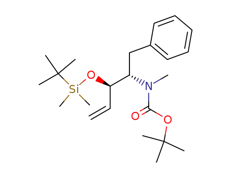 Molecular Structure of 676525-96-5 ([1-benzyl-2-(<i>tert</i>-butyl-dimethyl-silanyloxy)-but-3-enyl]-methyl-carbamic acid <i>tert</i>-butyl ester)