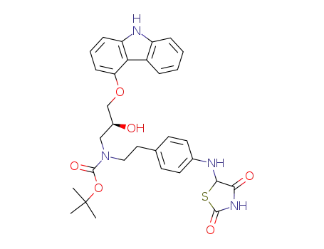 tert-butyl (2 S)-3-(9 H-carbazol-4-yloxy)-2-hydroxypropyl{4-[(2,4-dioxo-1,3-thiazolidin-5-yl)amino]phenethyl}carbamate