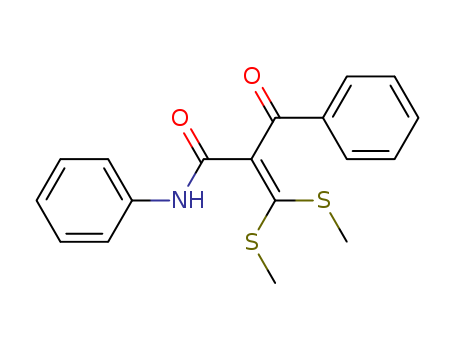 Molecular Structure of 146140-53-6 (Benzenepropanamide, a-[bis(methylthio)methylene]-b-oxo-N-phenyl-)