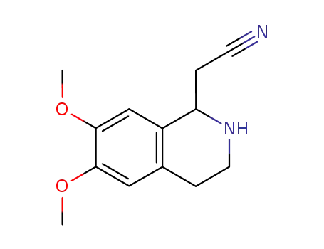 Molecular Structure of 52244-06-1 ((6,7-DIMETHOXY-1,2,3,4-TETRAHYDRO-ISOQUINOLIN-1-YL)-ACETONITRILE)