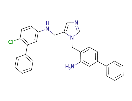 Molecular Structure of 1166977-14-5 (1H-Imidazole-5-methanamine, 1-[(3-amino[1,1'-biphenyl]-4-yl)methyl]-N-(6-chloro[1,1'-biphenyl]-3-yl)-)