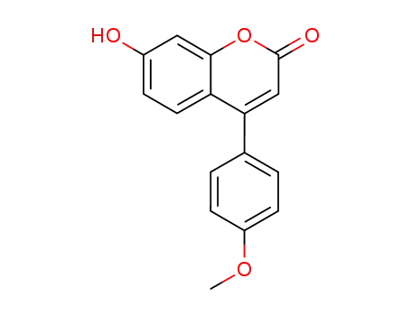Molecular Structure of 23982-31-2 (2H-1-Benzopyran-2-one, 7-hydroxy-4-(4-methoxyphenyl)-)