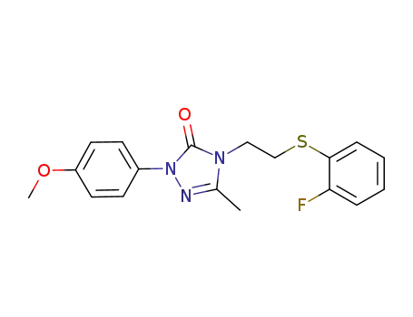 Molecular Structure of 1236442-44-6 (4-[2-(2-fluoro-phenylsulfanyl)-ethyl]-2-(4-methoxy-phenyl)-5-methyl-2,4-dihydro-[1,2,4]triazol-3-one)