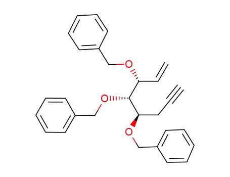 Molecular Structure of 600725-96-0 (Benzene,
1,1',1''-[[(1R,2S,3R)-1-ethenyl-3-(2-propynyl)-1,2,3-propanetriyl]tris(oxy
methylene)]tris-)