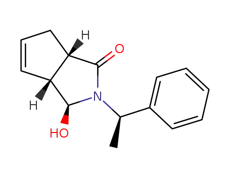 Molecular Structure of 1040919-30-9 ((3S,3aR,6aS)-3-hydroxy-2-[(1R)-1-phenylethyl]-3,3a,6,6a-tetrahydrocyclopenta[c]pyrrol-1(2H)-one)