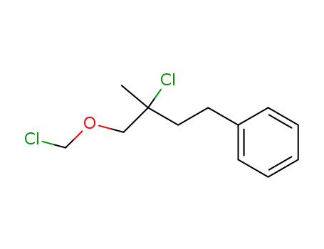 Molecular Structure of 597552-02-8 (Benzene, [3-chloro-4-(chloromethoxy)-3-methylbutyl]-)
