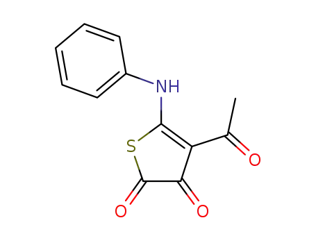 Molecular Structure of 879627-43-7 (2,3-Thiophenedione, 4-acetyl-5-(phenylamino)-)