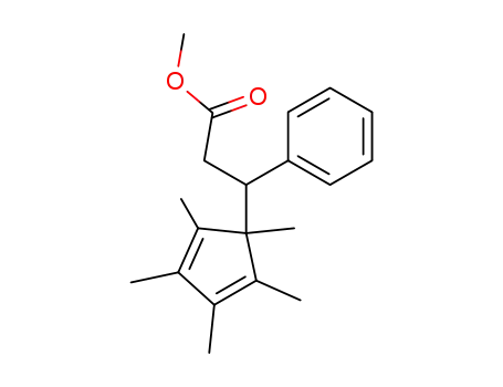 Molecular Structure of 38855-09-3 (methyl 3-(1,2,3,4,5-pentamethyl-2,4-cyclopentadienyl)-3-phenylpropanoate)