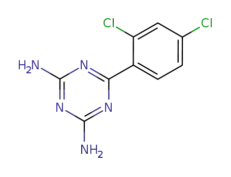 Molecular Structure of 57381-46-1 (1,3,5-Triazine-2,4-diamine, 6-(2,4-dichlorophenyl)-)