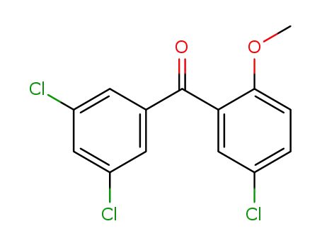 Molecular Structure of 872088-11-4 ((5-CHLORO-2-METHOXYPHENYL)-(3,5-DICHLOROPHENYL)METHANONE)