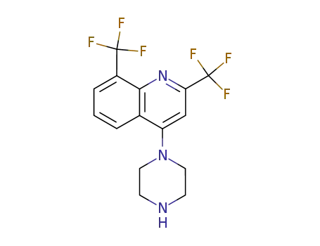 Molecular Structure of 401567-76-8 (2,8-BIS(TRIFLUOROMETHYL)-4-(PIPERAZIN-1-YL)QUINOLINE)