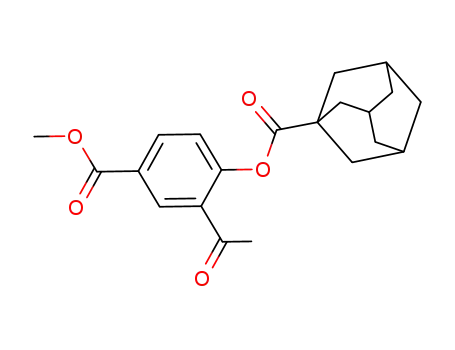 Molecular Structure of 750572-54-4 (adamantane-1-carboxylic acid 2-acetyl-4-(methoxycarbonyl)phenyl ester)