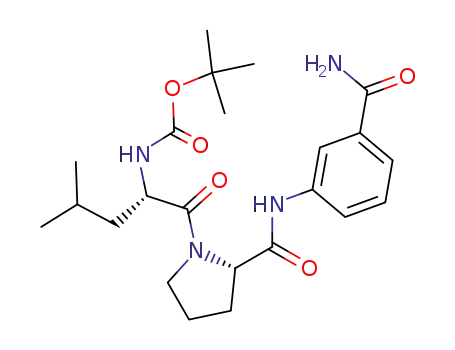 Molecular Structure of 886847-55-8 ({(S)-1-[(S)-2-(3-Carbamoyl-phenylcarbamoyl)-pyrrolidine-1-carbonyl]-3-methyl-butyl}-carbamic acid tert-butyl ester)