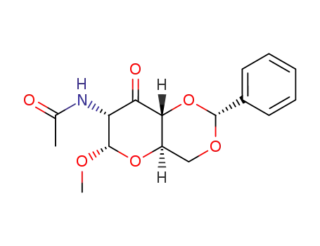 Molecular Structure of 4288-74-8 (methyl 2-(acetylamino)-4,6-O-benzylidene-2-deoxyhexopyranosid-3-ulose)
