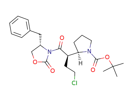 (R)-2-[(R)-1-((S)-4-Benzyl-2-oxo-oxazolidine-3-carbonyl)-3-chloro-propyl]-pyrrolidine-1-carboxylic acid tert-butyl ester