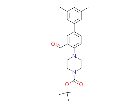Molecular Structure of 628325-65-5 (4-(3-formyl-3',5'-dimethylbiphenyl-4-yl)piperazine-1-carboxylic acid tert-butyl ester)