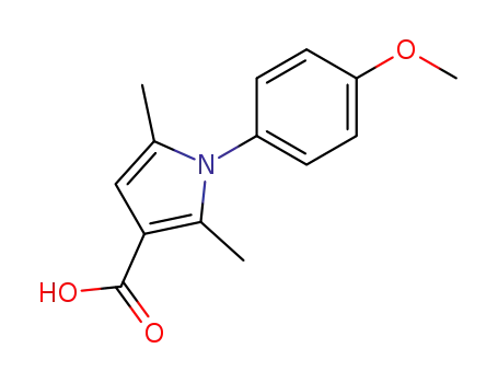 Molecular Structure of 3807-58-7 (1-(4-METHOXYPHENYL)-2,5-DIMETHYL-1H-PYRROLE-3-CARBOXYLIC ACID)