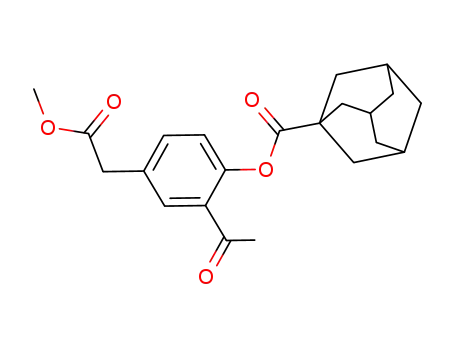 Molecular Structure of 750572-53-3 (adamantane-1-carboxylic acid 2-acetyl-4-methoxycarbonylmethylphenyl ester)