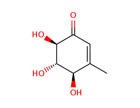 Molecular Structure of 127545-55-5 (2-Cyclohexen-1-one,4,5,6-trihydroxy-3-methyl-, (4R,5S,6R)-)