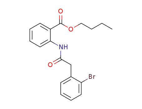 Molecular Structure of 1345540-38-6 (n-butyl 2-(2-(2-bromophenyl)acetamido)benzoate)