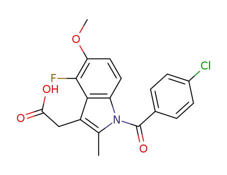 Molecular Structure of 5083-59-0 (1H-Indole-3-acetic acid,
1-(4-chlorobenzoyl)-4-fluoro-5-methoxy-2-methyl-)