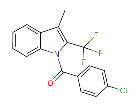 Molecular Structure of 913955-36-9 ((4-Chlorophenyl)(3-methyl-2-(trifluoromethyl)-1H-indol-1-yl)methanone)