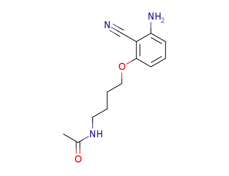 Molecular Structure of 1093206-49-5 (N-(4-(3-amino-2-cyanophenoxy)butyl)acetamide)
