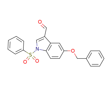 Molecular Structure of 1000056-62-1 (5-benzyloxy-1-phenylsulfonyl-1H-indole-3-carboxaldehyde)