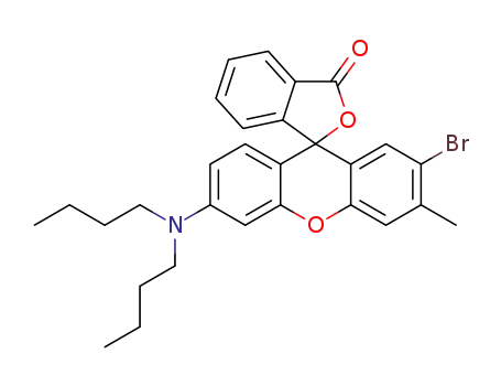Molecular Structure of 117342-26-4 (Spiro[isobenzofuran-1(3H),9'-[9H]xanthen]-3-one,2'-bromo-6'-(dibutylamino)-3'-methyl-)