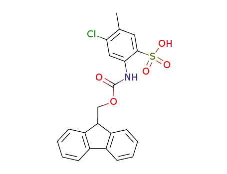 Molecular Structure of 895917-82-5 (4-chloro-2-(9H-fluoren-9-ylmethoxycarbonylamino)-5-methylbenzenesulfonic acid)